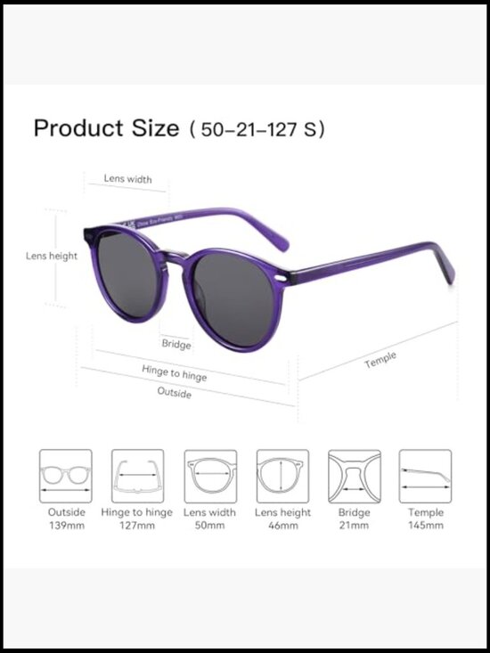 Polarized Retro Round Sunglasses UV400 Protection Unisex main image 4